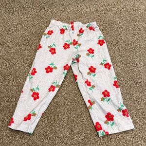 Carter's Light Gray Pants with Red and Pink Floral Design